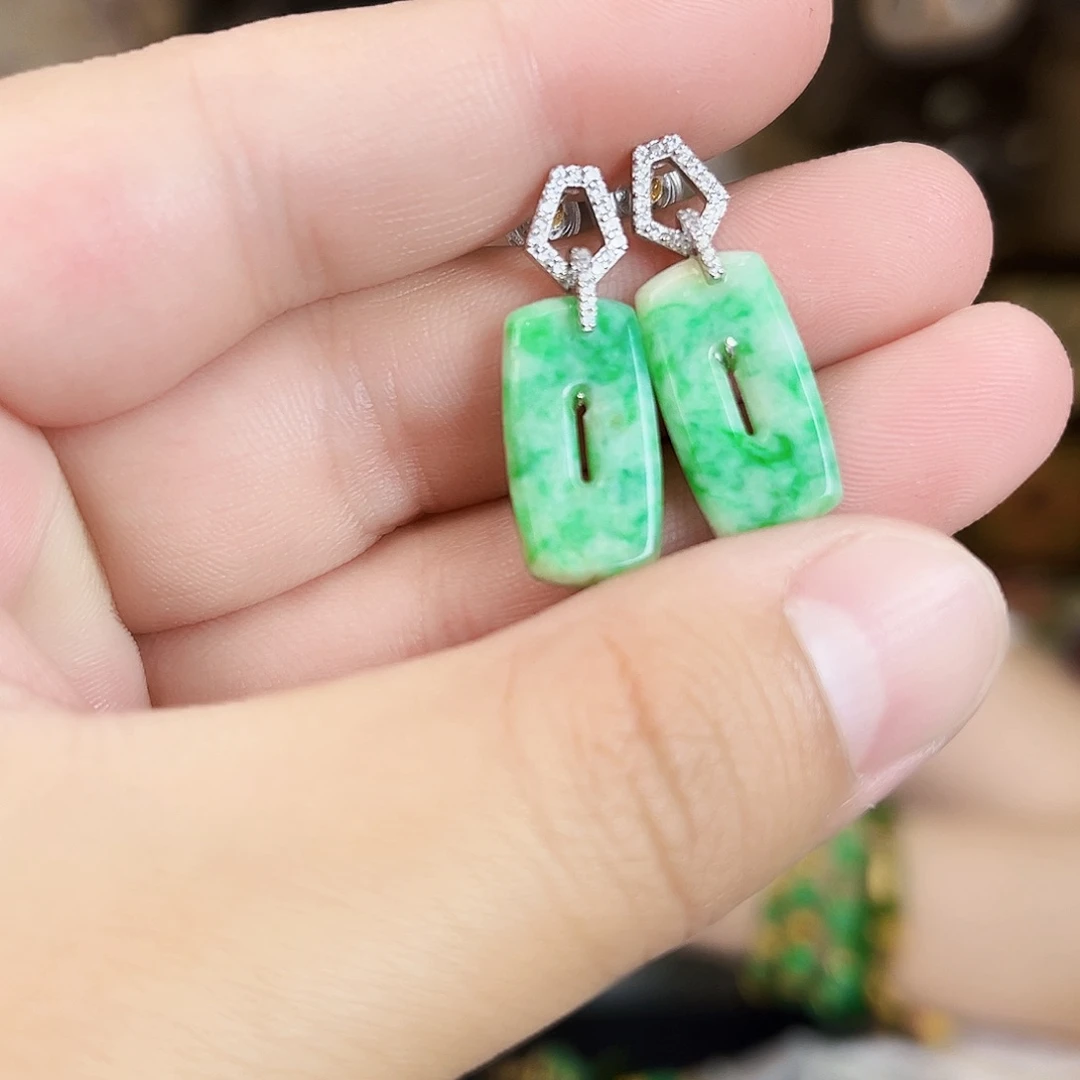 翡翠银S925镶嵌颈饰耳饰