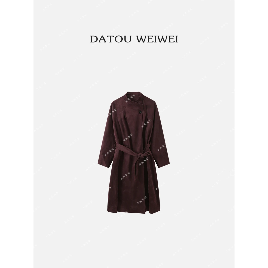 【DTWW大头韦韦】秋季麂皮绒显瘦时尚风衣外套002529