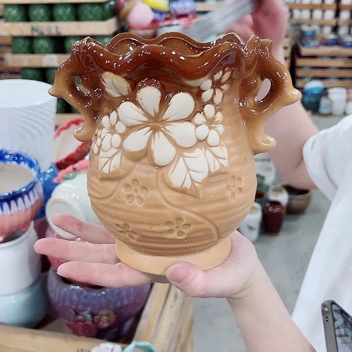 有孔，凑10元包邮陶瓷花盆发货！