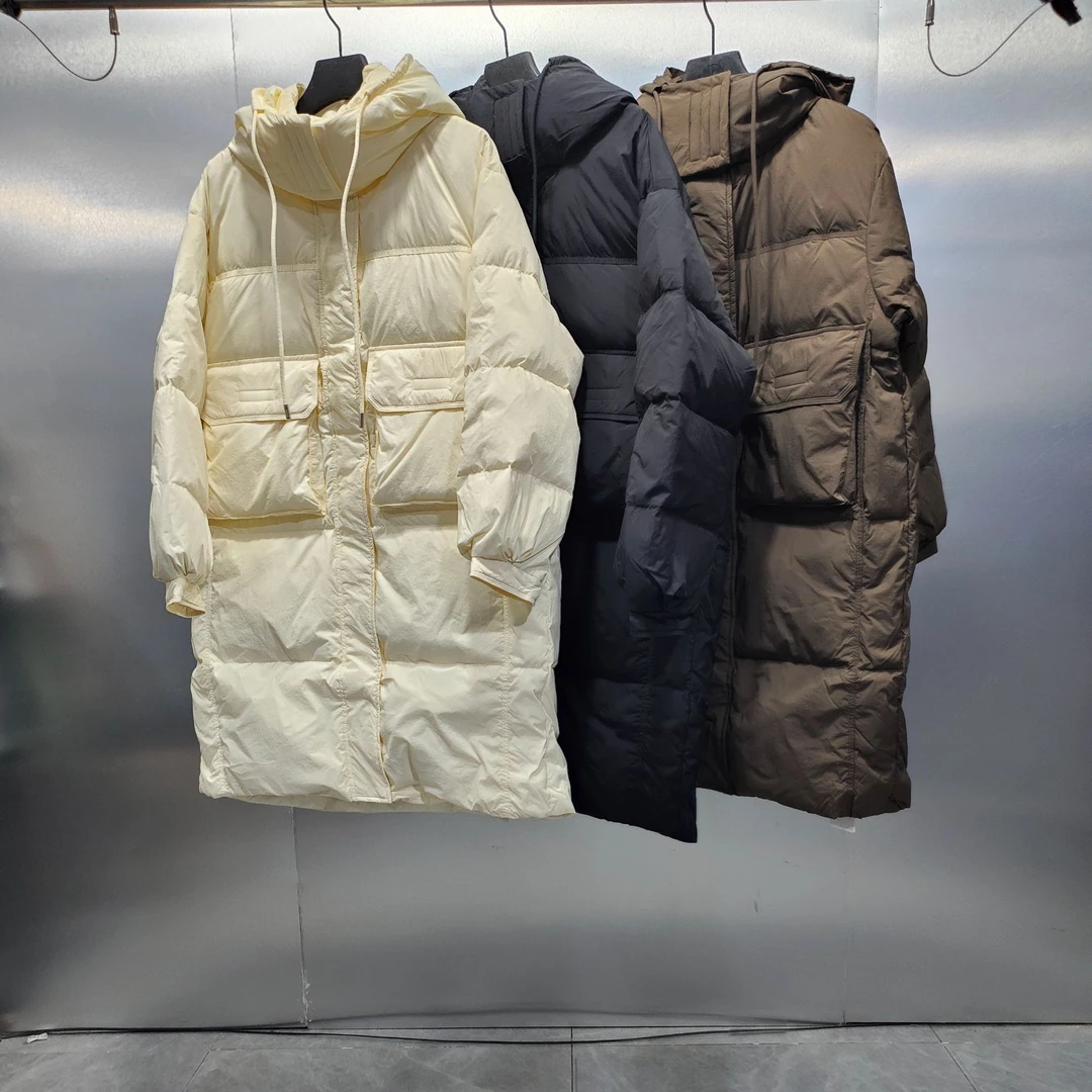 LX-121413-YRF秋冬季（中长款）纯色时尚简约百搭羽绒服外套