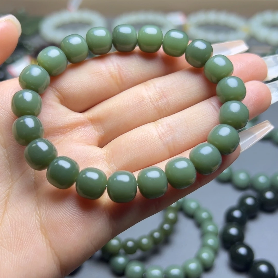 和田玉未镶嵌手链沙枣青蓝调10