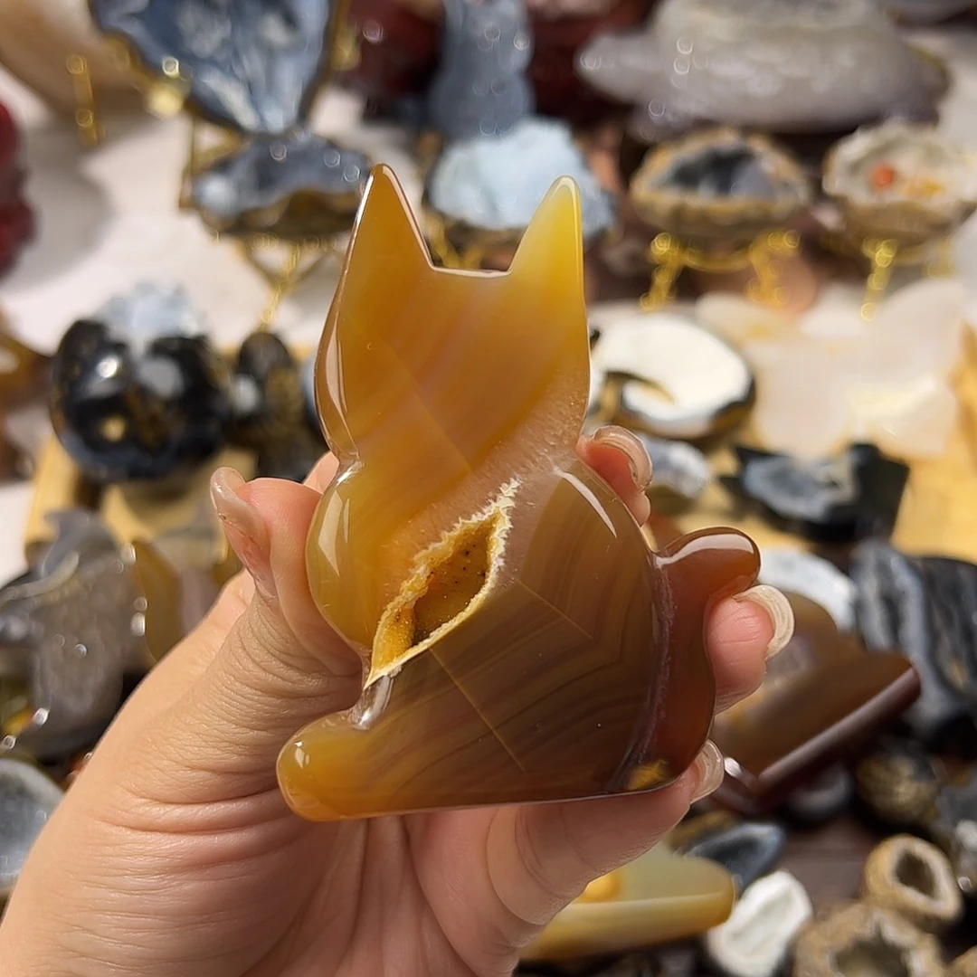 玛瑙/玉髓无未镶嵌不****婆金色小猫