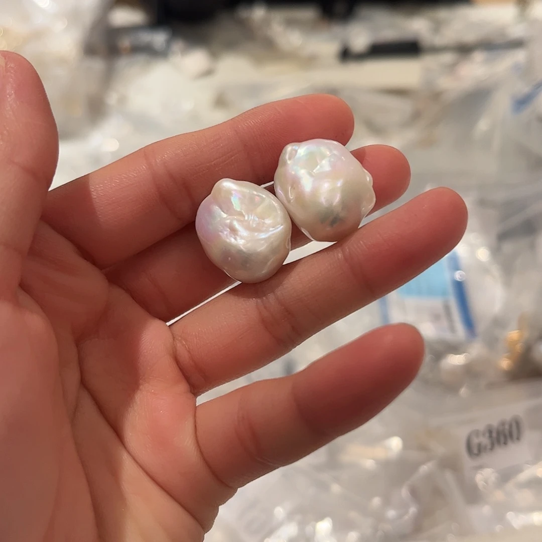 淡水珍珠耳饰银S925镶嵌