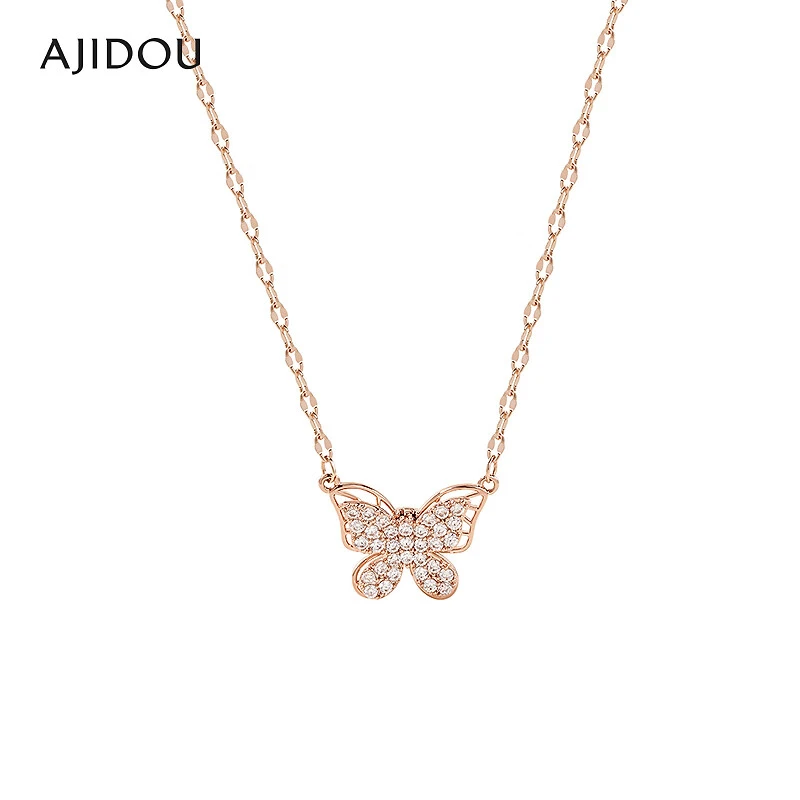 合金合成锆石项链 AJIDOU阿吉豆蝴蝶女款气质时尚颈链锁骨链【DB】