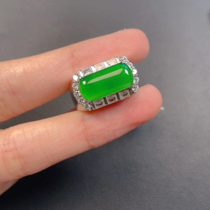 翡翠银S925镶嵌吊坠(不含链)