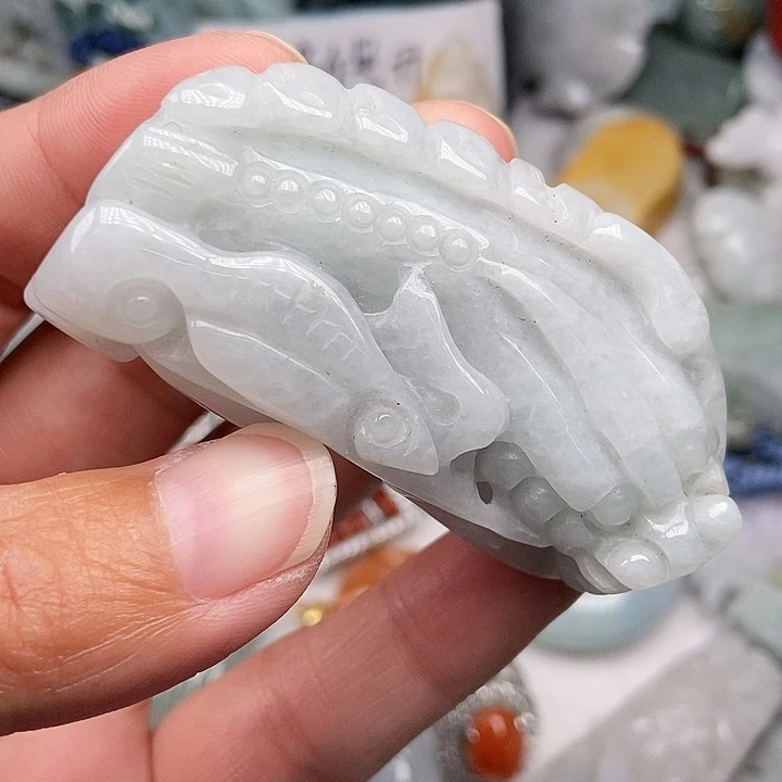 未镶嵌挂件翡翠8*3翡翠
