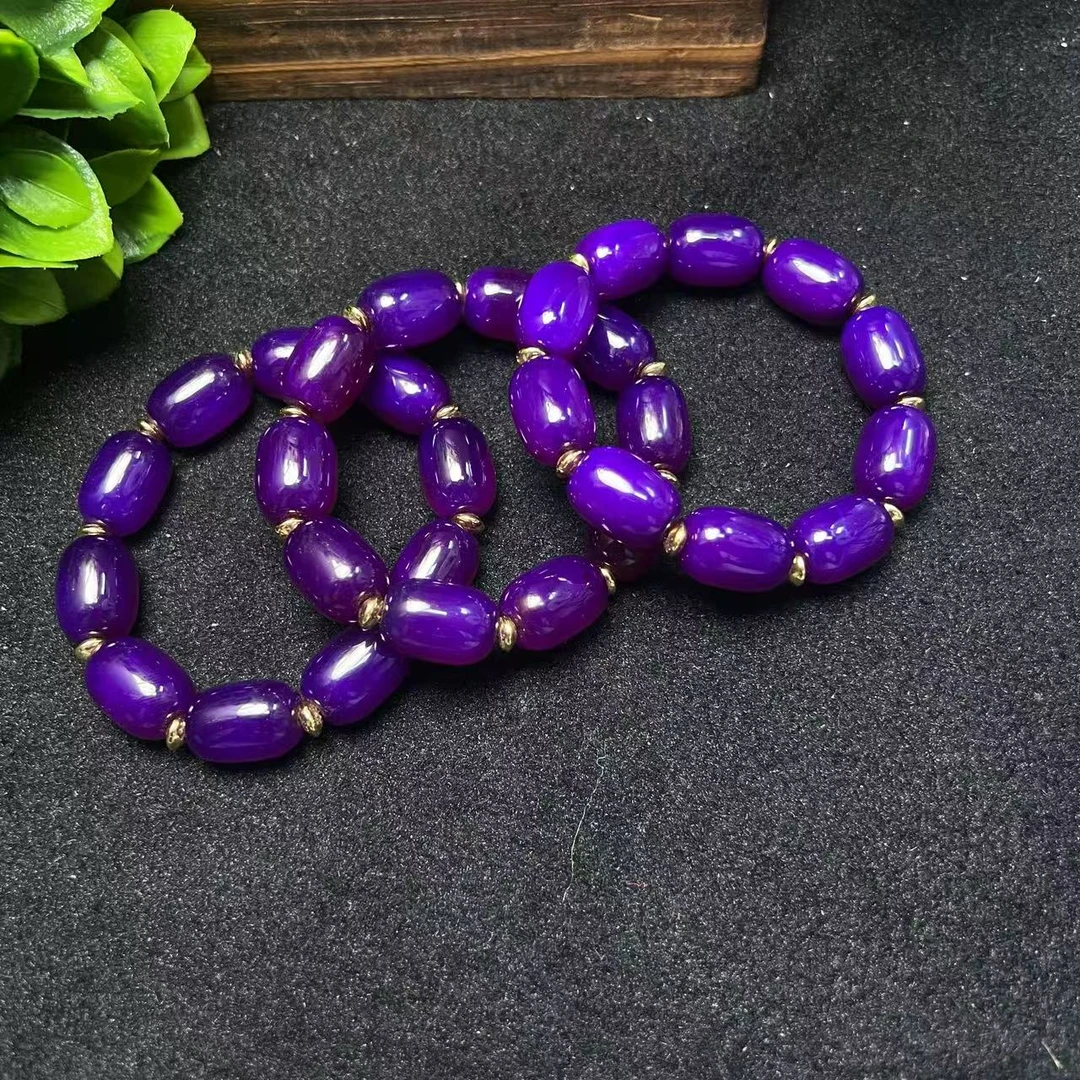 S7210【任会长珠宝】紫藤紫灵芝玛瑙紫桶珠手串-多样性发货只发一件