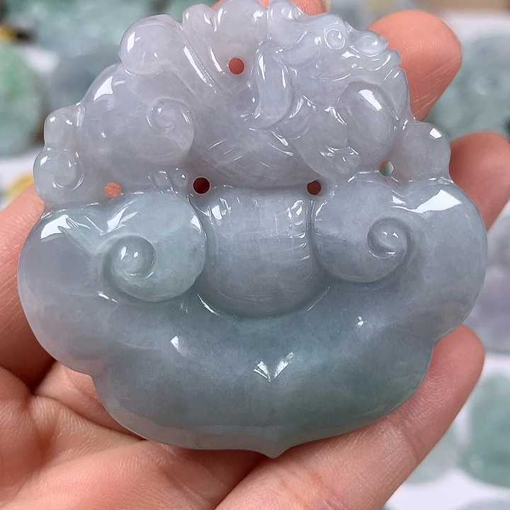 颈饰未镶嵌翡翠如意麒麟两面工艺福利