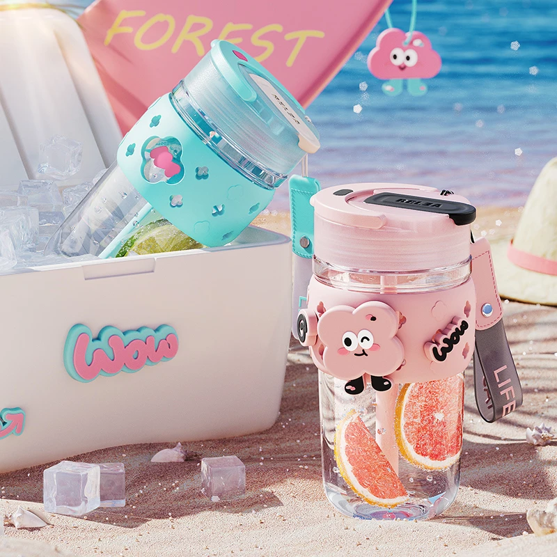 物生物玻璃杯耐高温防爆双层女生高颜值星语网红咖啡新款吸管水杯