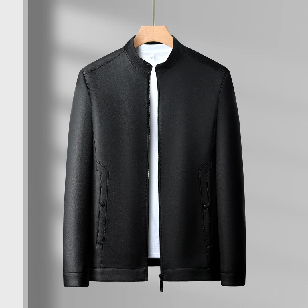 【海宁精选】男士真皮休闲夹克高档商务山羊皮行政外套#2401*2402