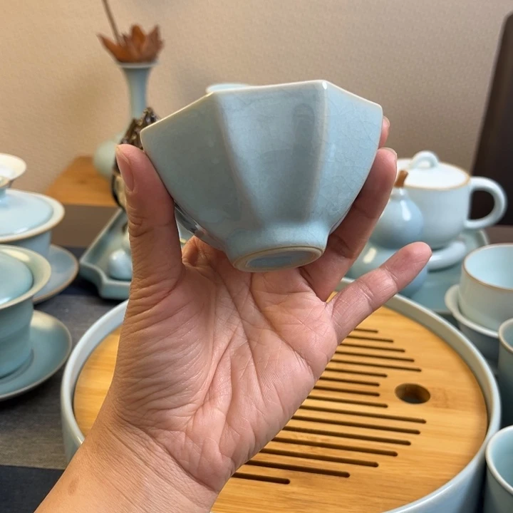 茶宠天青八方杯一级全品