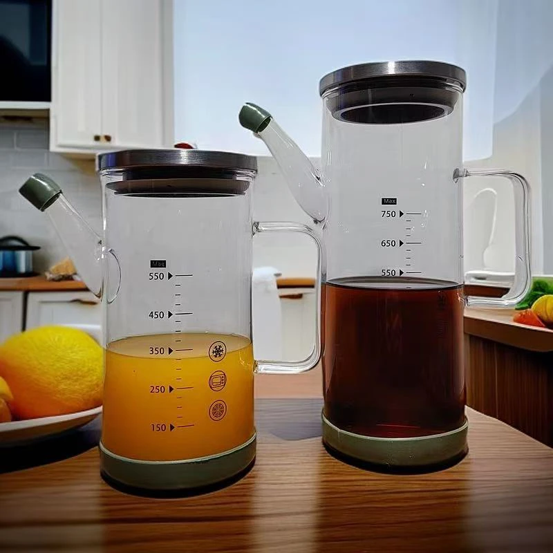 日式750ml毫升大容量高硼硅玻璃油壶防漏油瓶