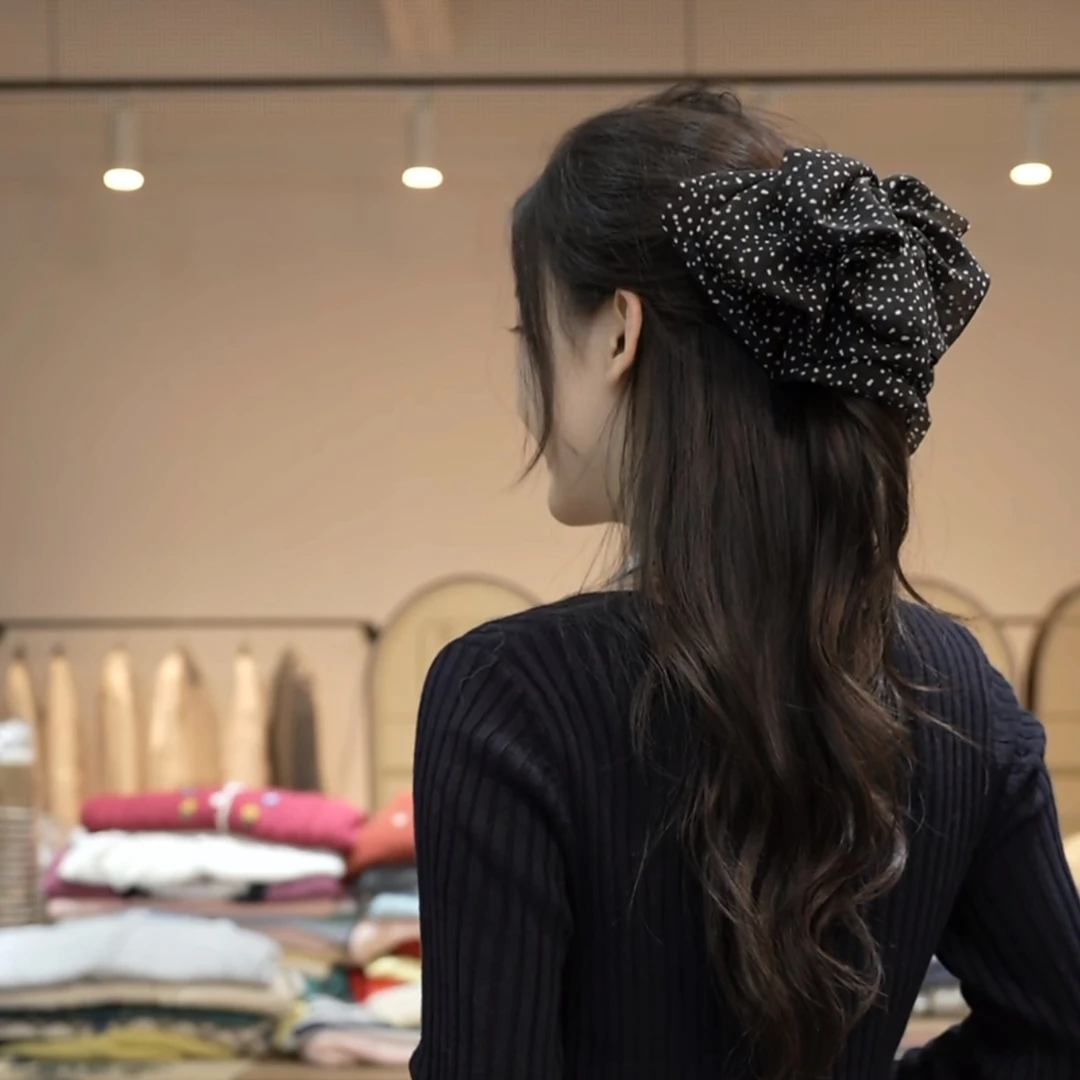 【闵笑一】波点25早秋新款设计款百搭气质温柔蝴蝶结发夹发饰女