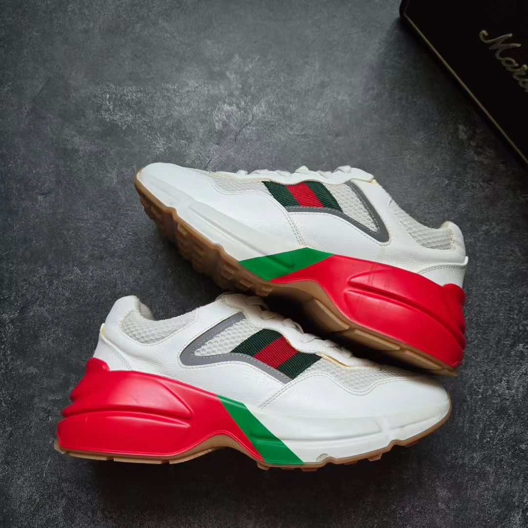 99新 GUCCI/古驰  白红绿老爹鞋 38码