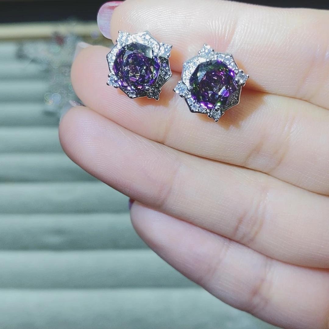 【闪购商品】托帕石耳饰银S925镶嵌