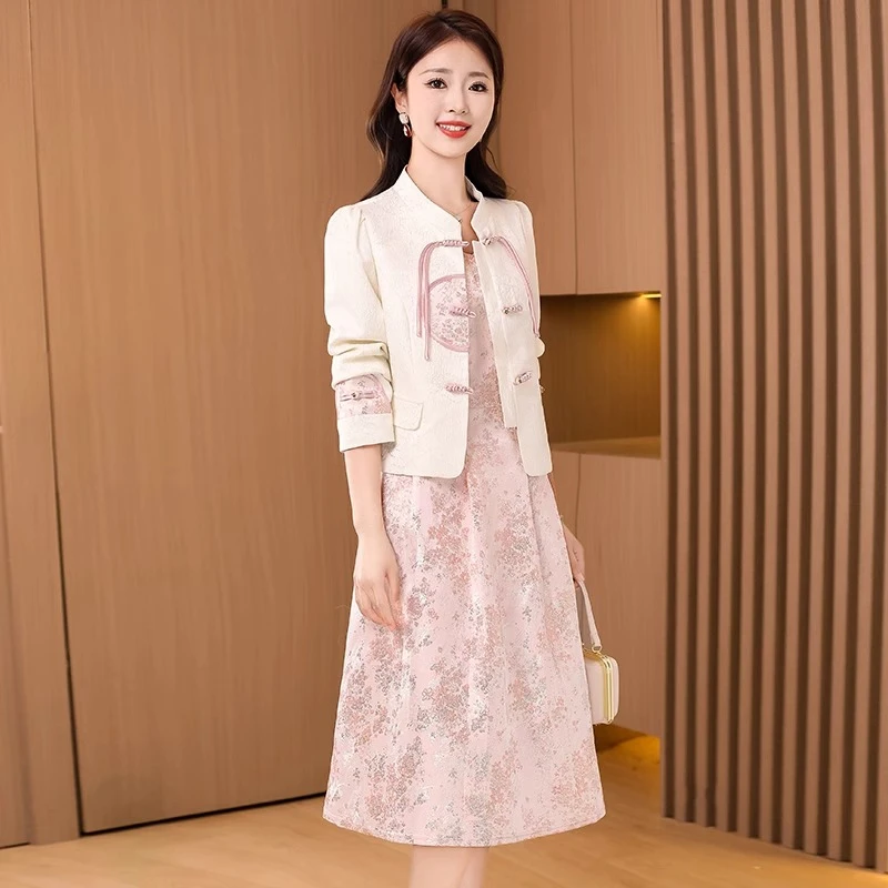新中式国风套装连衣裙2025新款女春夏时尚气质名媛高端旗袍两件套