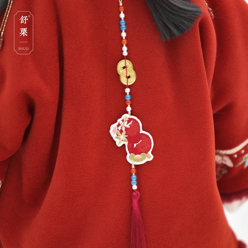 【糖葫芦背云】国风儿童流苏串珠背云汉服女童马面裙配饰