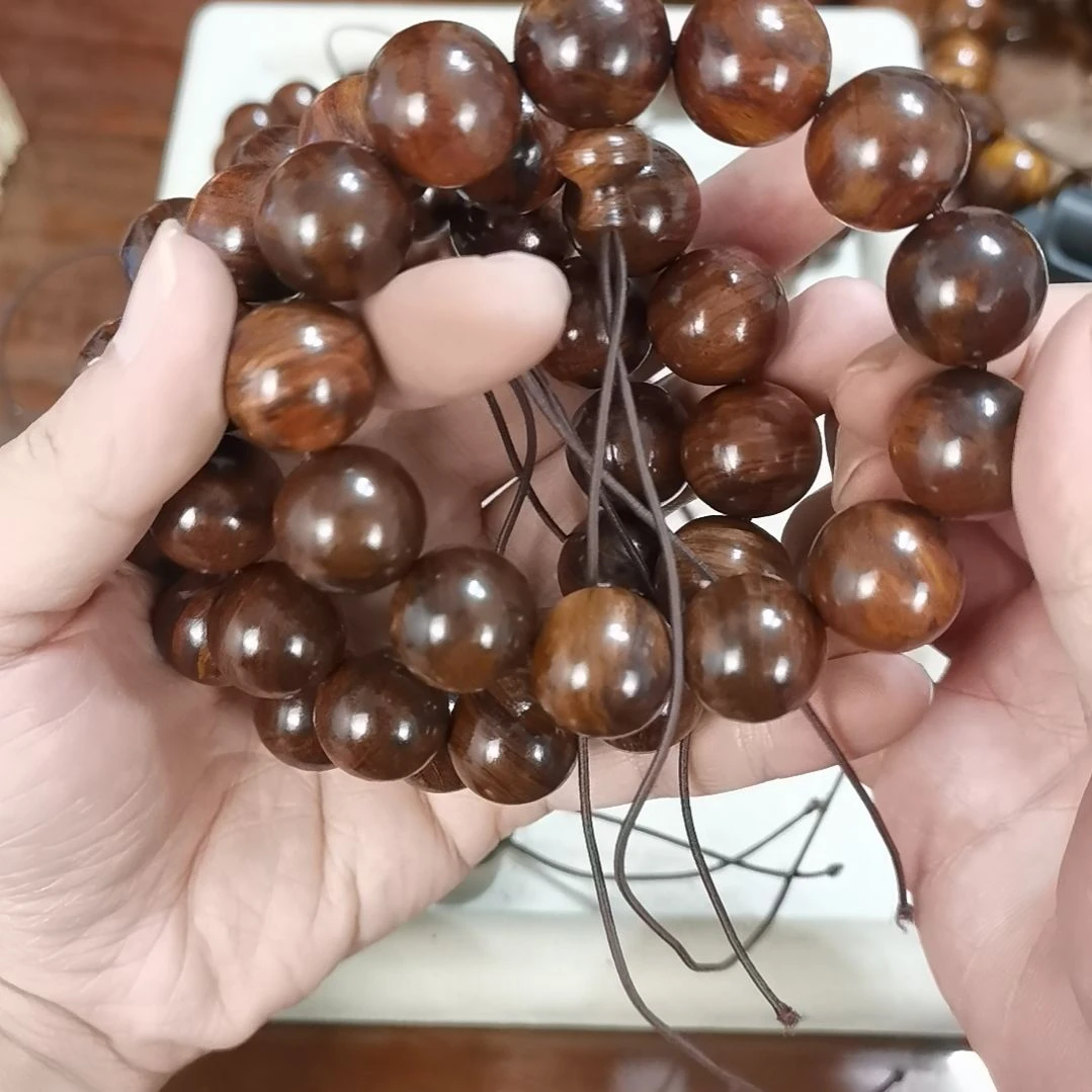 黄花梨/降香黄檀手串/手链18mm圆珠带佛头
