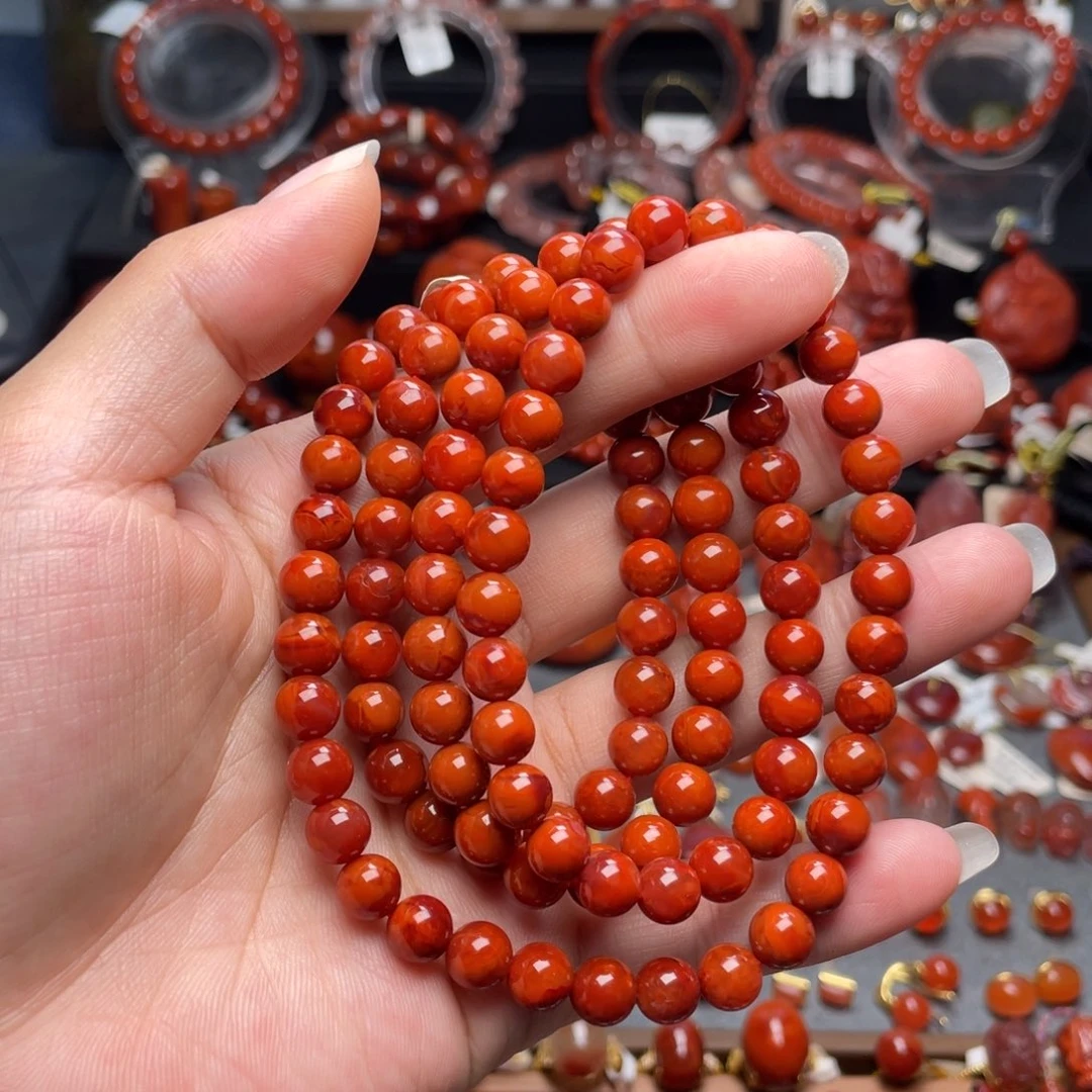 南红玛瑙未镶嵌7.5mm瓦西佛珠