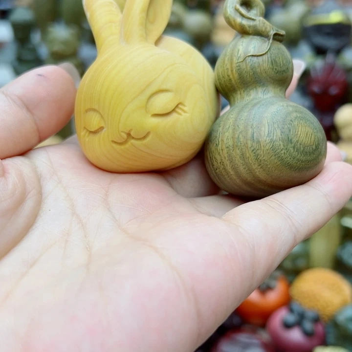 壹***品维腊木（绿檀）黄杨兔子，葫芦