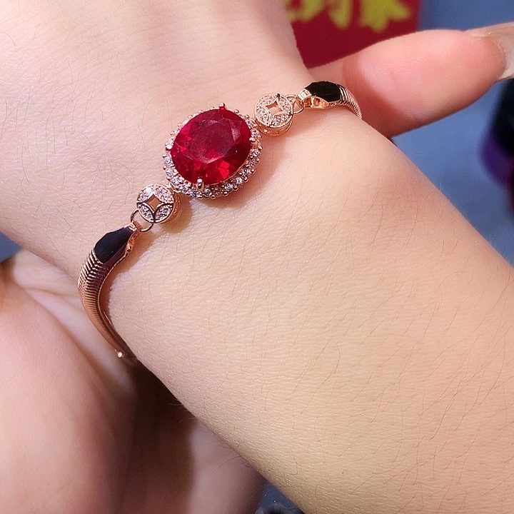 红宝石手链银S925镶嵌