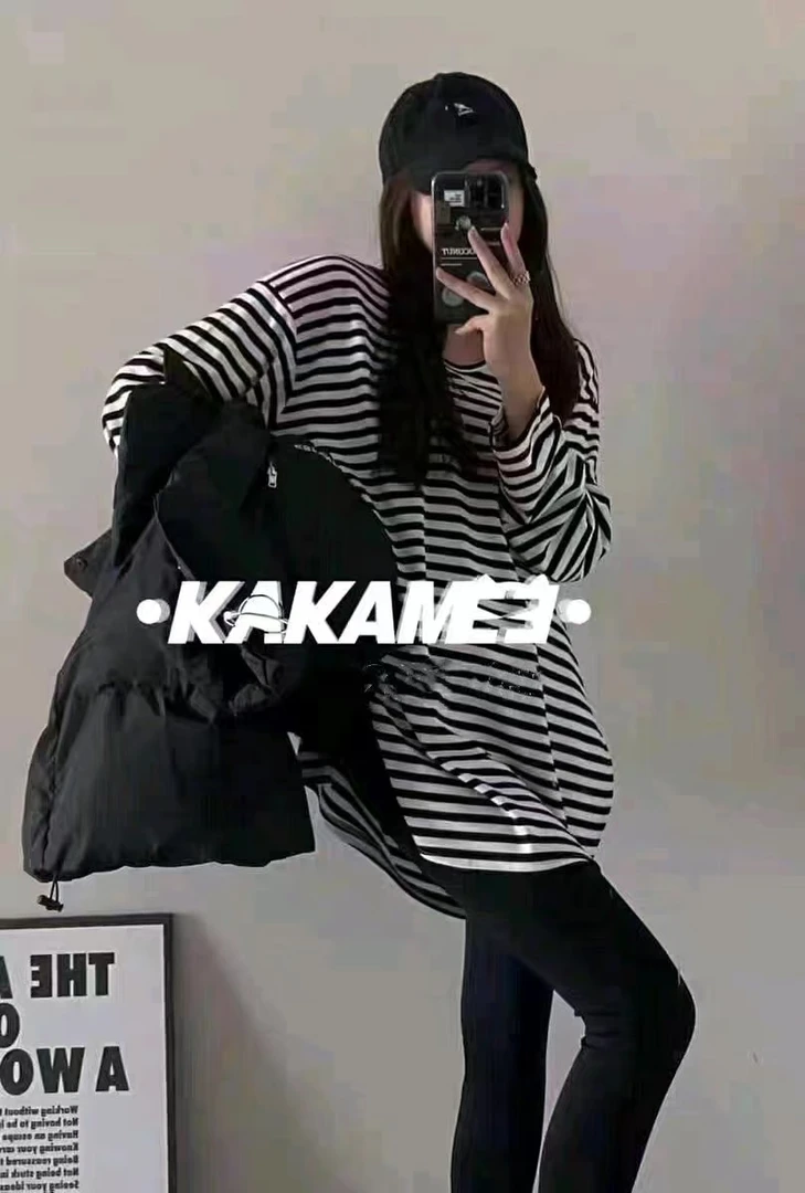 @条纹 磨毛抓绒条纹长袖针织衫