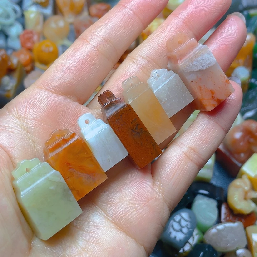 青田石印石如意一组