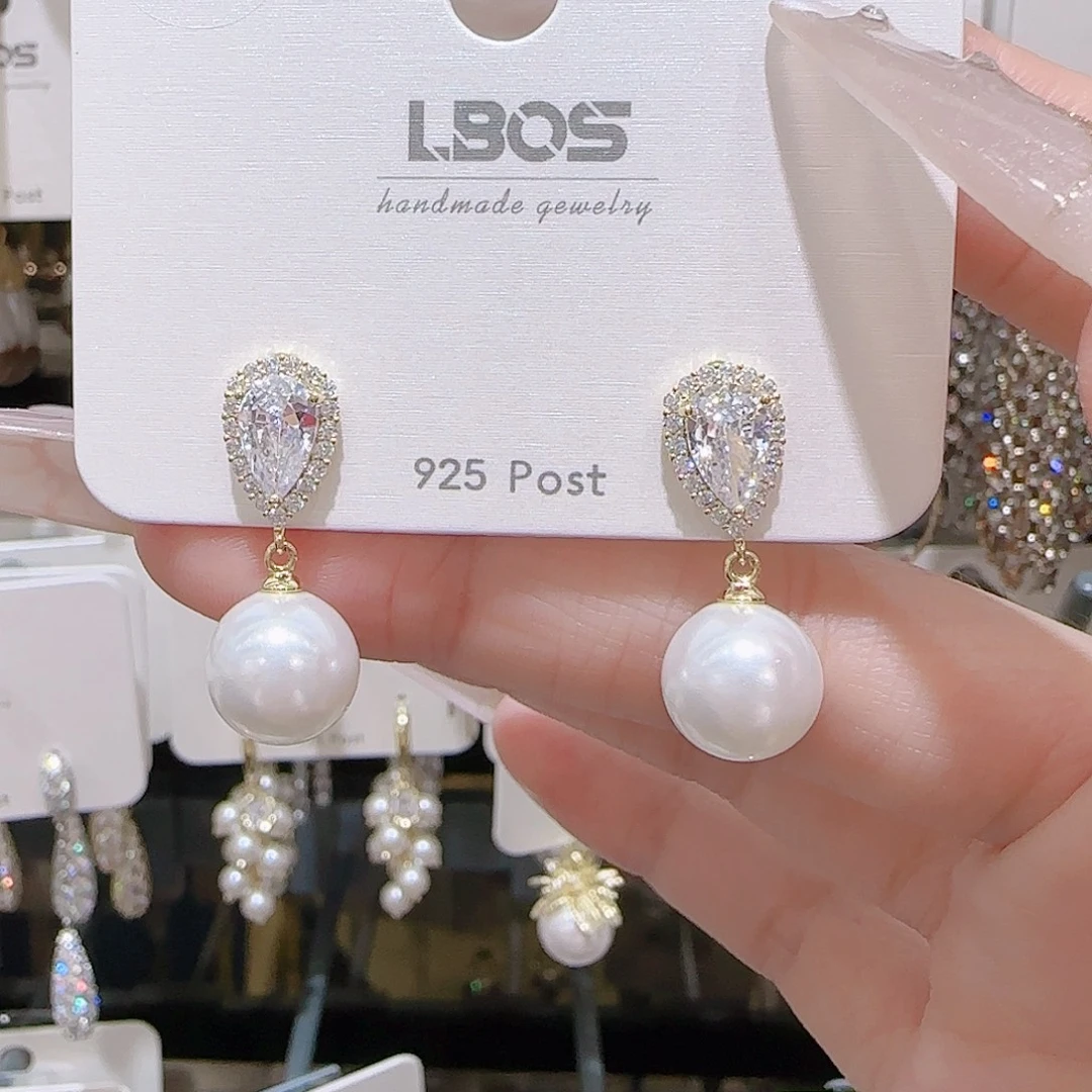 锆石铜合金925银耳环