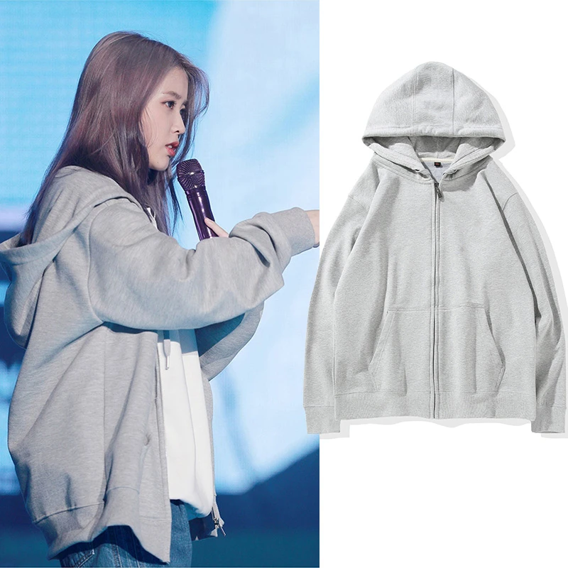 灰色卫衣外套女秋冬加绒长袖秋季慵懒风春秋2025新款宽松拉链开衫