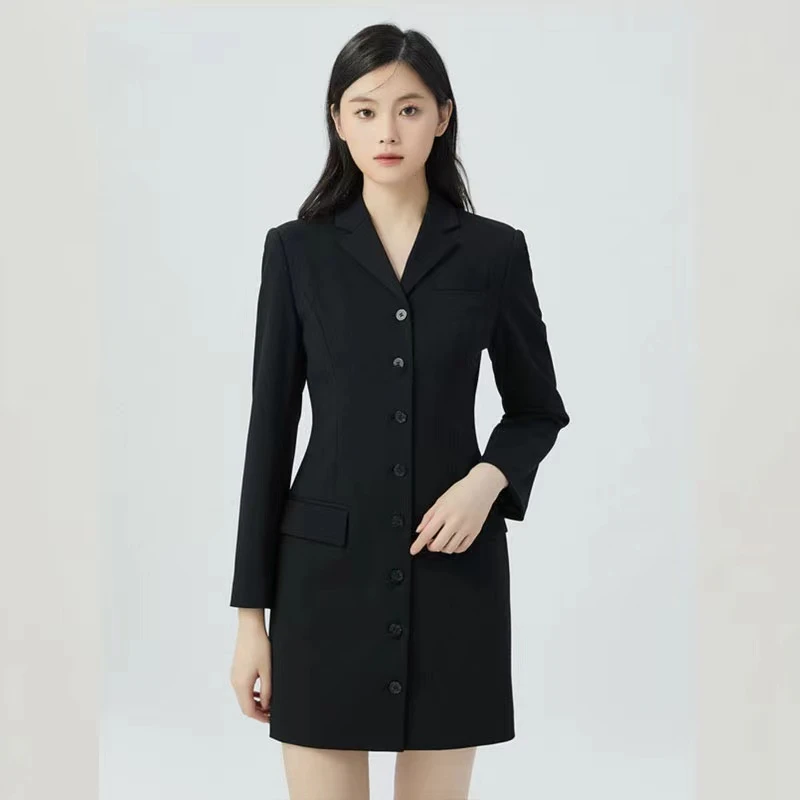 GIRDEAR/哥弟新女装春夏单排扣收腰西装裙洋装裙时尚修身 1500340