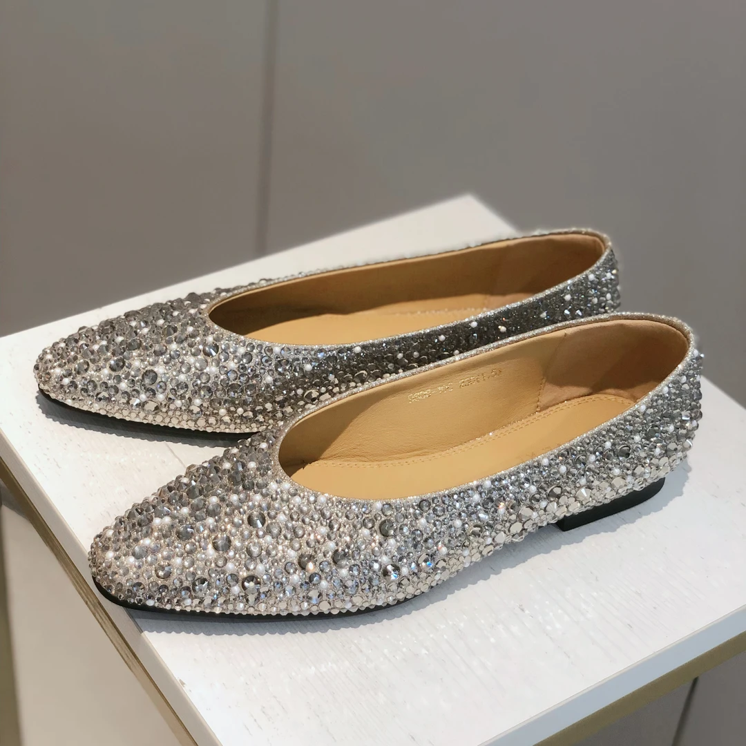 时尚单鞋平底鞋水钻浅口平底鞋尖头跟鞋9606-10