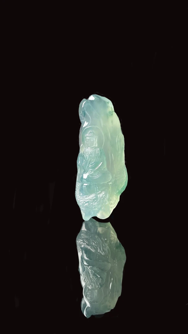 庄严翡翠|缅甸天然A货翡翠雕刻高冰精雕人物山水瑞兽客服链接勿拍