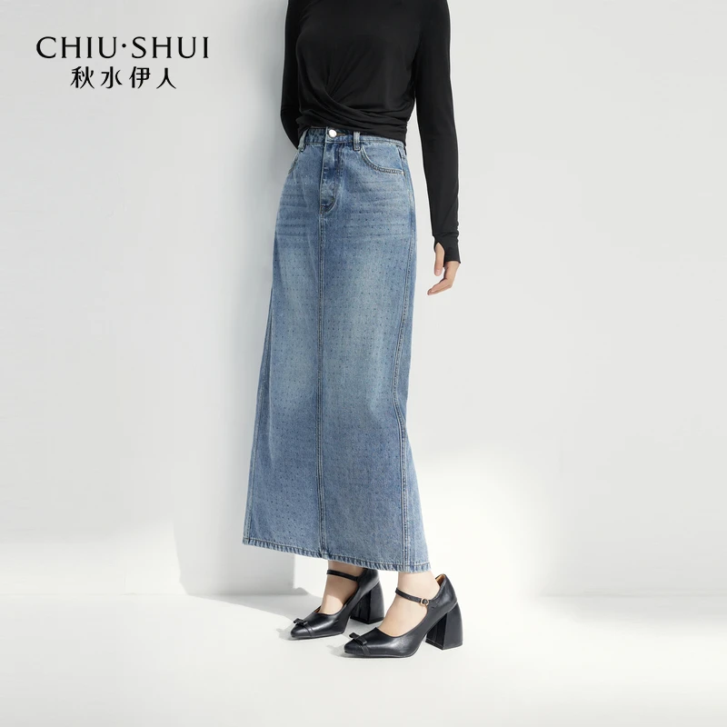 秋水伊人简约半身裙2025年春季新款女通勤裙子625101B090271