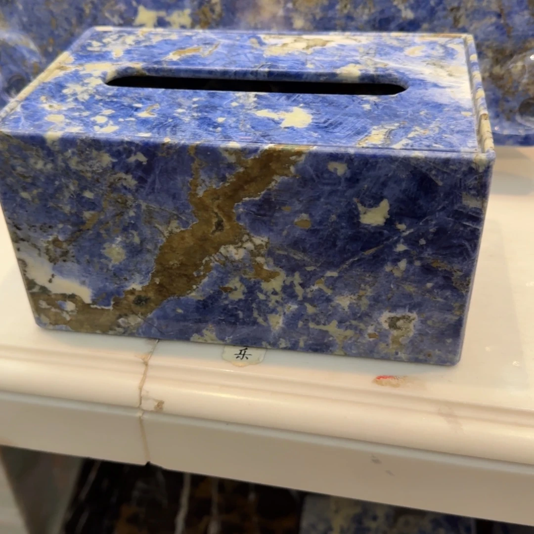 石材玻利维亚蓝纸巾盒