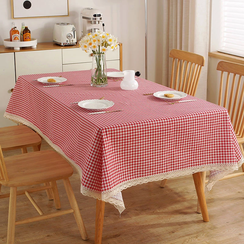 【140x140cm】棉麻桌布花边布艺北欧ins风小清新长方形家用餐桌