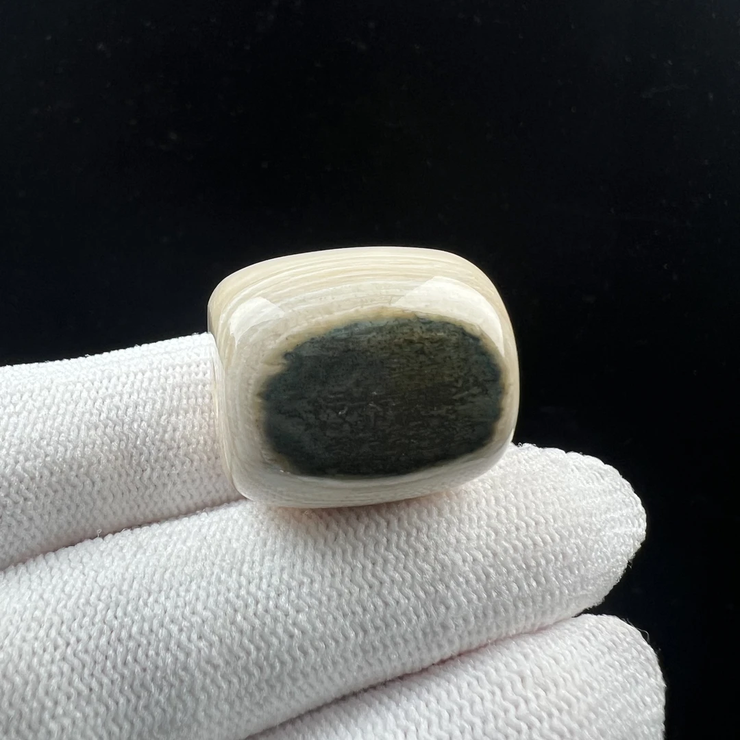 S2998天然猛犸牙蓝眼睛 桶珠 墩子21*23mm支持鉴定 假一罚四