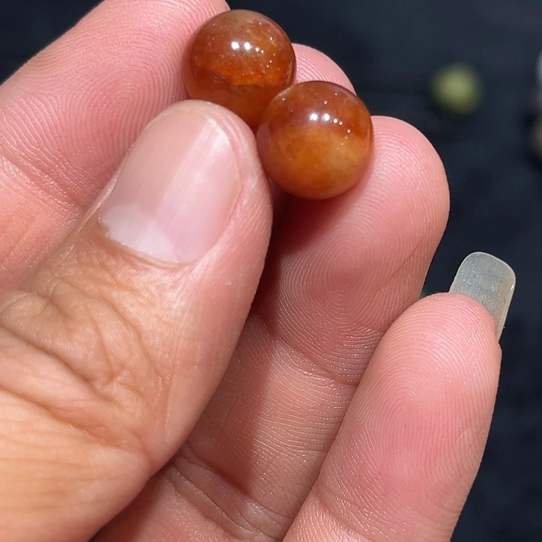 散珠翡翠粤****]红翡对珠10+