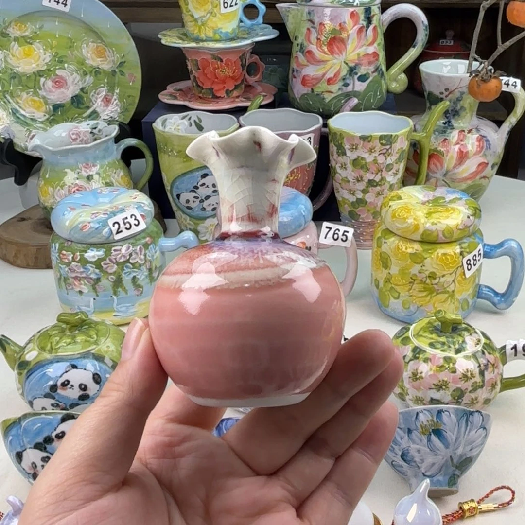 景德镇手绘高温釉下彩陶瓷茶具