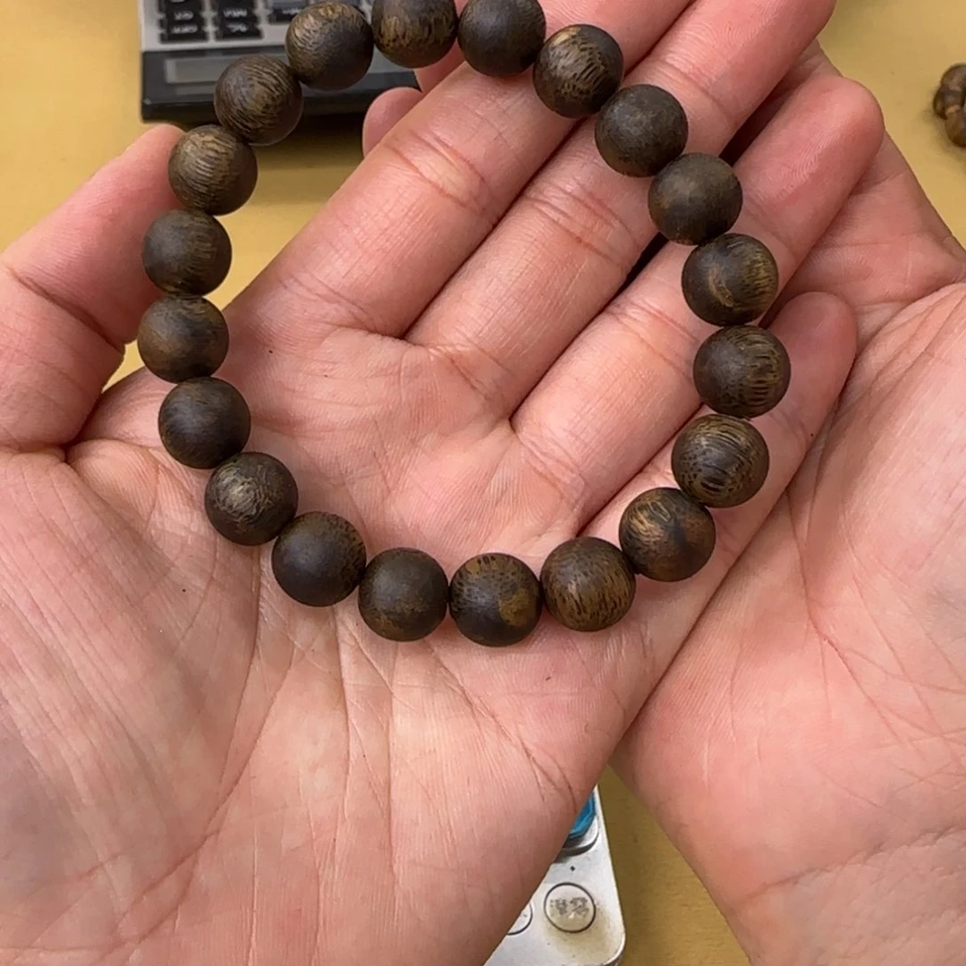 沉香手串小*?绿棋1.0高货10克千里香