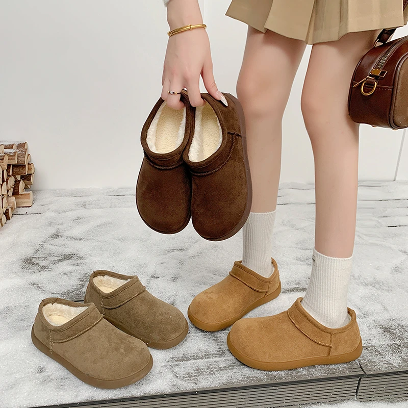 周冬雨同款雪地靴女厚底加绒2025冬季加绒加厚低帮棉鞋短筒雪地棉