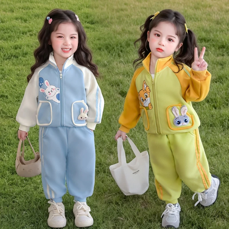 女童春装套装2025新款儿童洋气卡通套装女宝休闲宽松春秋季两件套