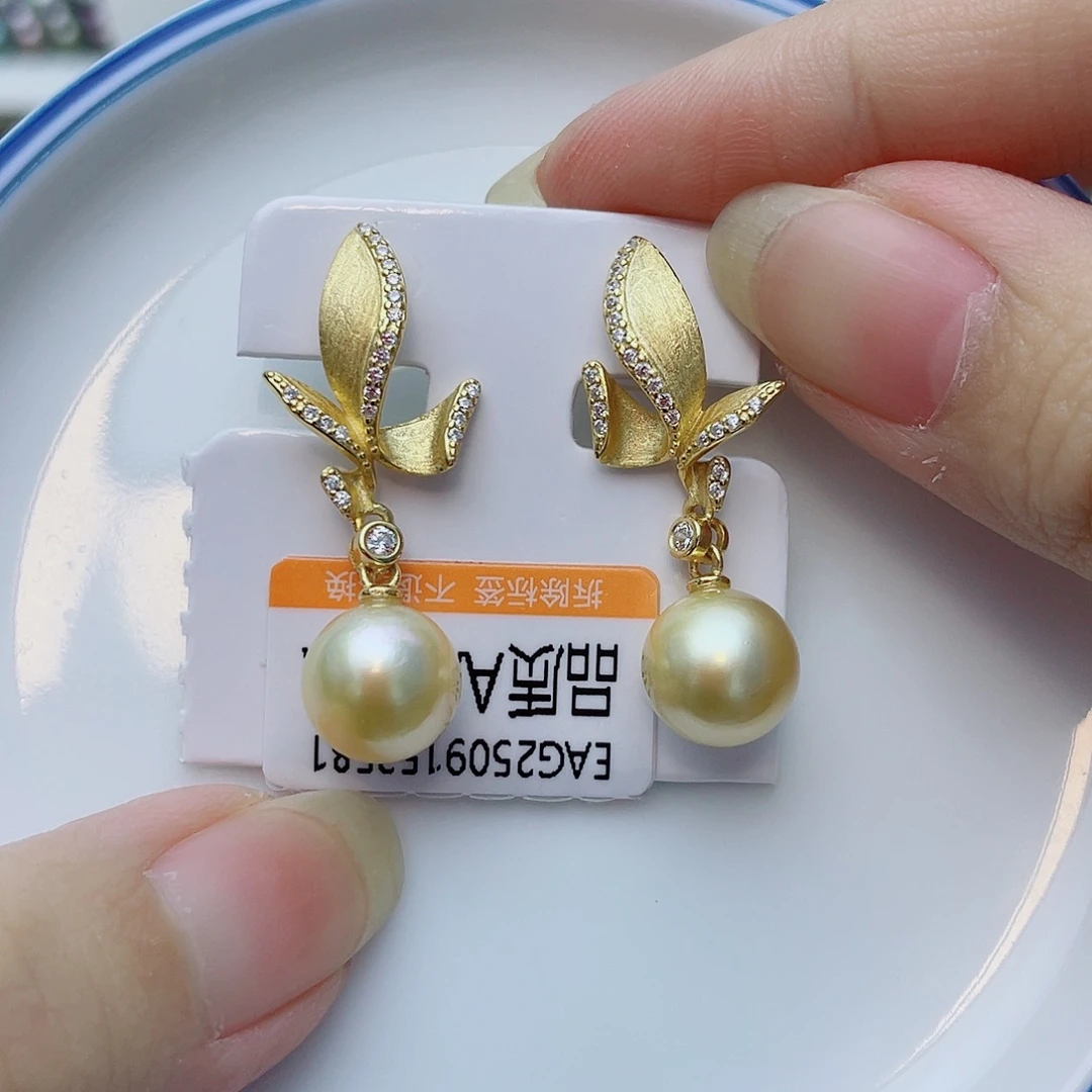 海水珍珠耳饰银S925镶嵌w81