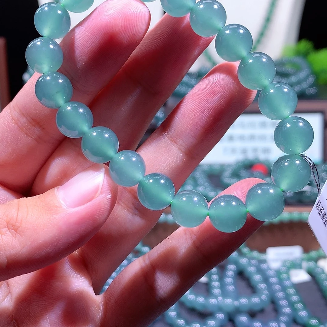 翡翠未镶嵌手链天然a货翡翠手串9.8