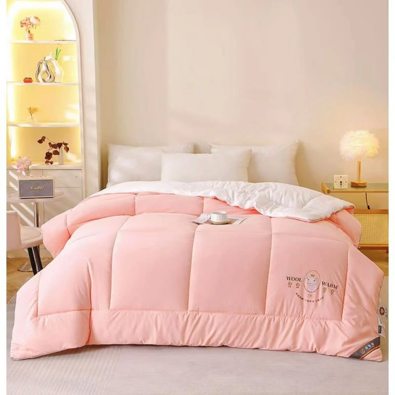 双面雪花绒精梳超细纯羊毛被子100%纯羊毛春秋冬单双人保暖被
