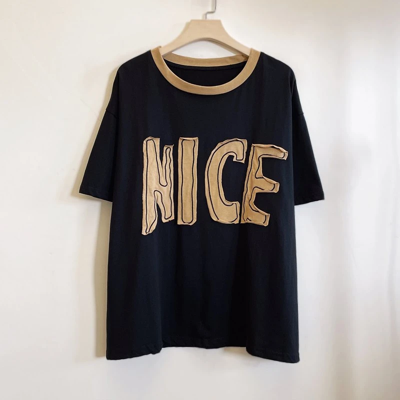 年轻中年妈妈装夏季大码显瘦遮肉休闲短袖棉T恤2025新款YX105743