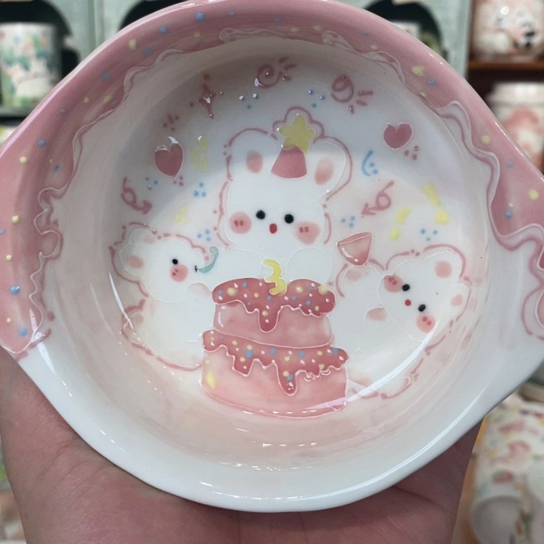 瓷片蛋糕兔子米饭碗