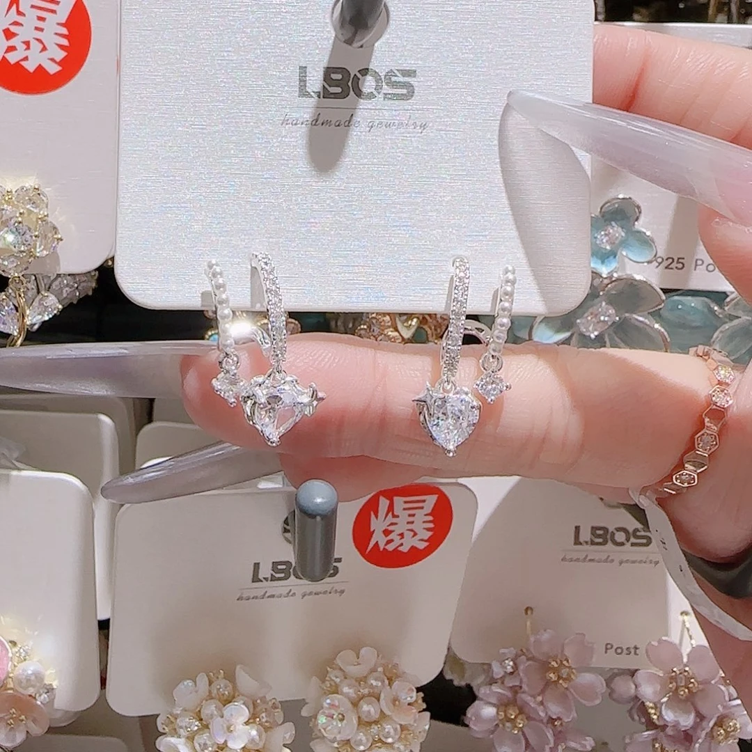 锆石铜合金925银耳环