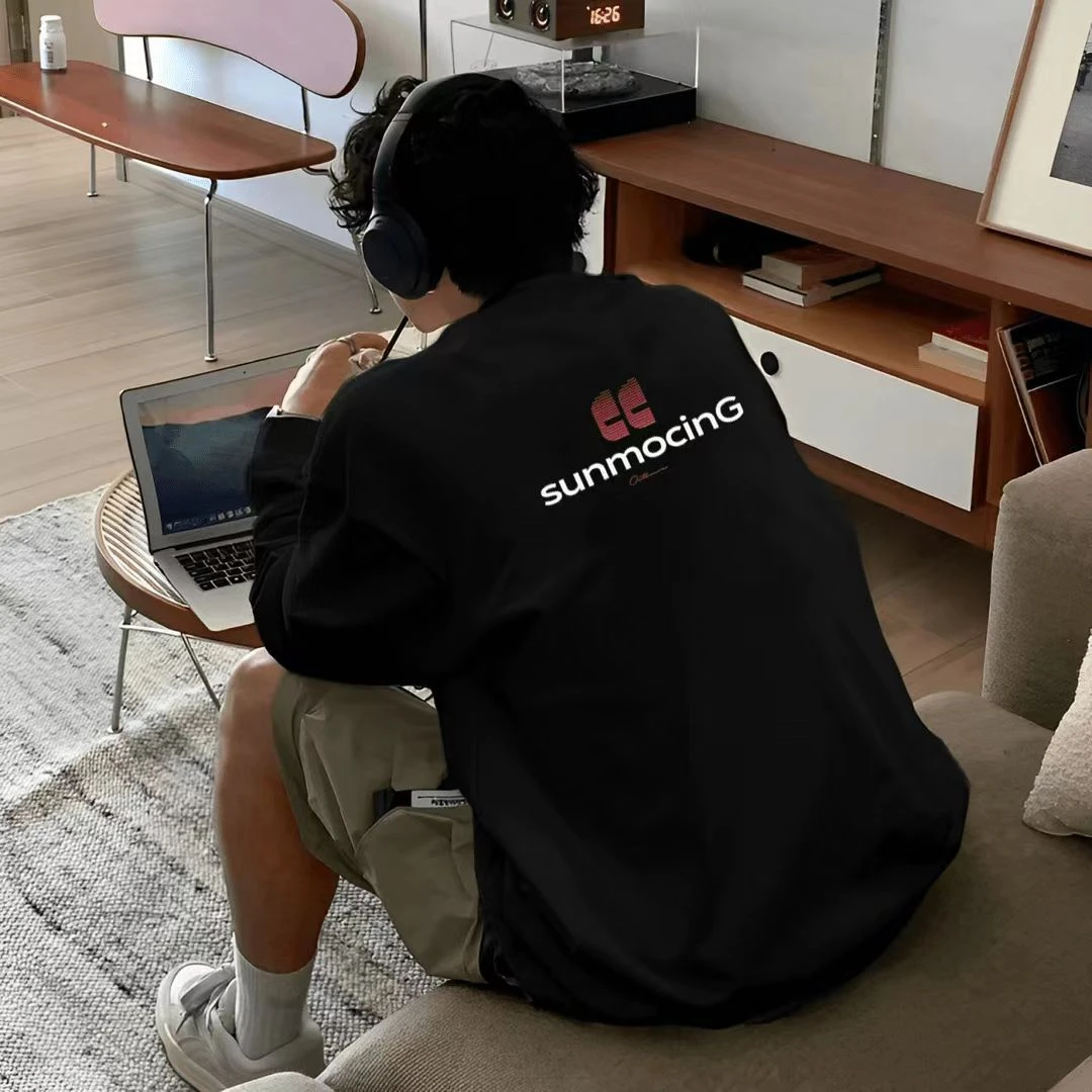 【260g重磅纯棉】美式cleanfit长袖T恤简约运动休闲秋季宽松透气ins