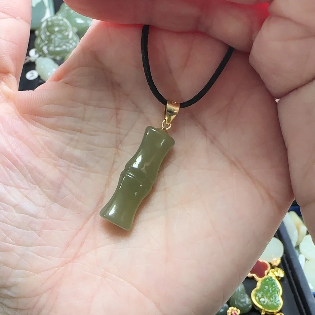 吊坠(不含链)银S925镶嵌和田玉
