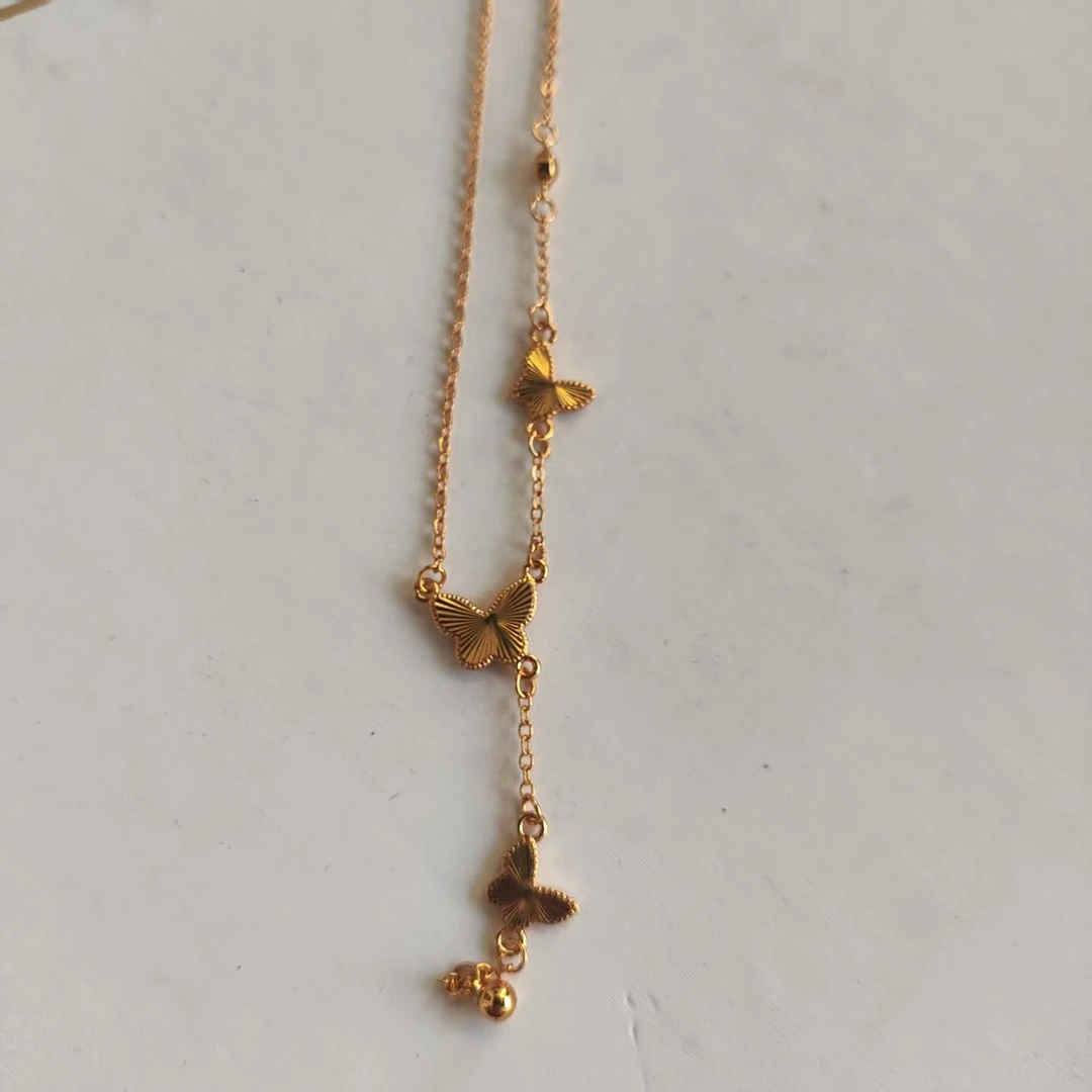 澜游商贸--三只蝴蝶流苏项链D01DH